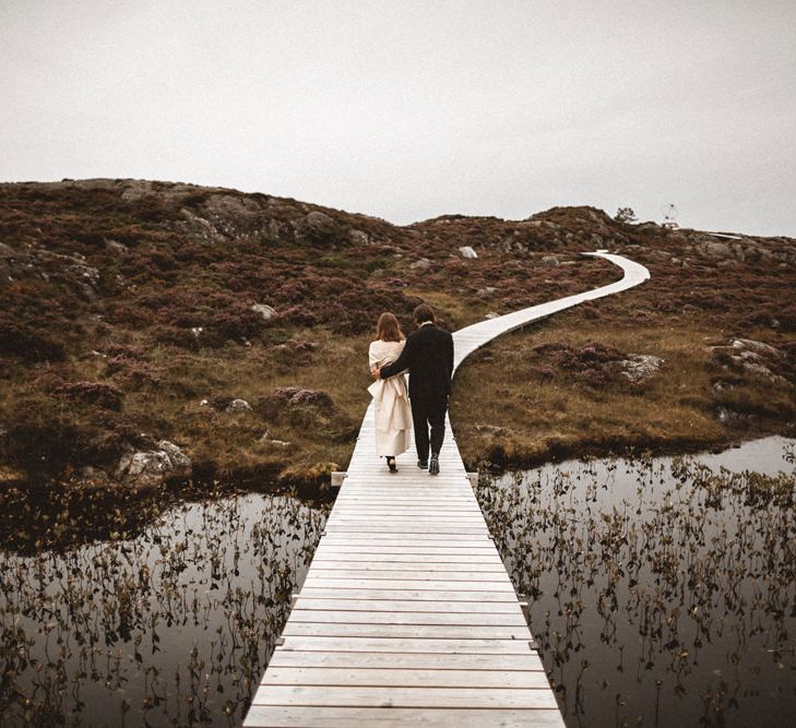 Outdoor Coastal Wedding at Stolmen, Norway | Bride in The Row Dress (SS15) from The Outnet | Benjamin Wheeler Photography