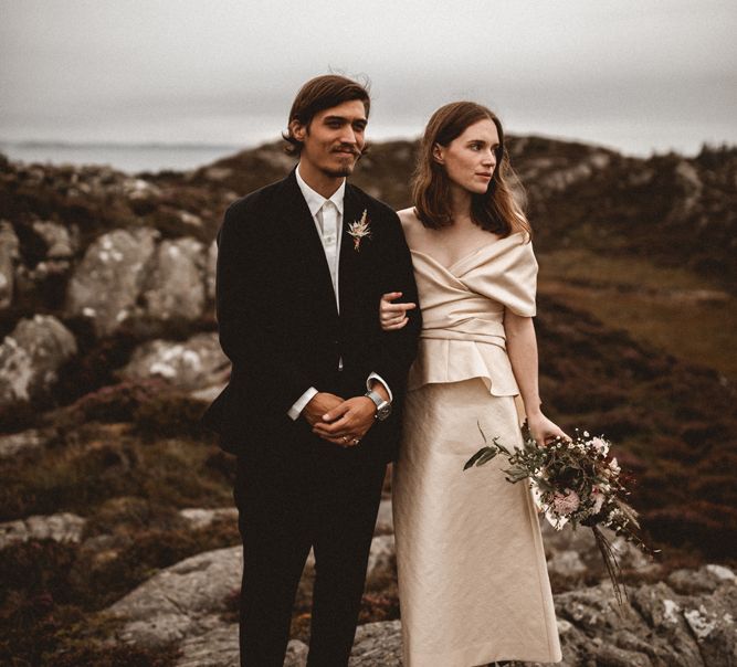 Outdoor Coastal Wedding at Stolmen, Norway | Bride in The Row Dress (SS15) from The Outnet | Benjamin Wheeler Photography