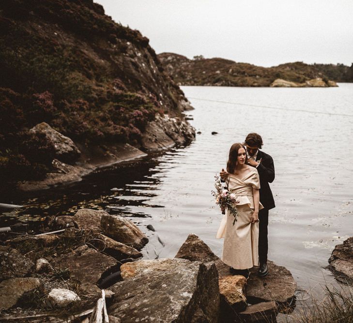 Outdoor Coastal Wedding at Stolmen, Norway | Bride in The Row Dress (SS15) from The Outnet | Benjamin Wheeler Photography