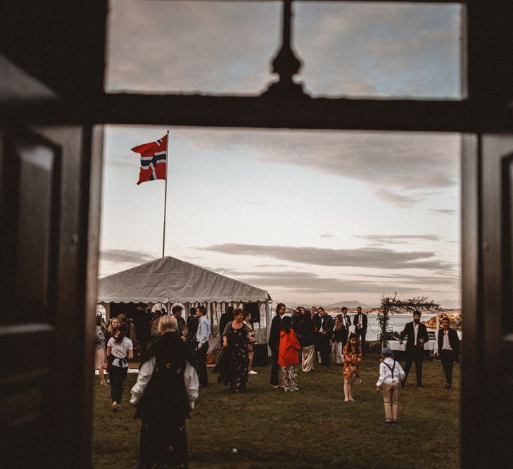 Outdoor Coastal Wedding at Stolmen, Norway | Bride in The Row Dress (SS15) from The Outnet | Benjamin Wheeler Photography