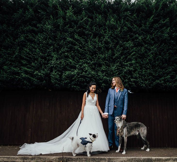 Bride & Groom With Their Dogs