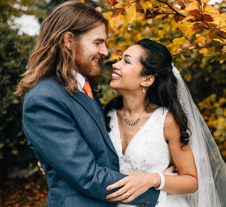 Autumnal Village Hall Budget Wedding With Bridesmaids In Tulle Skirts And Images By Beatrici Photography