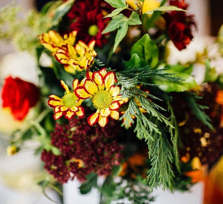 Autumnal Village Hall Budget Wedding With Bridesmaids In Tulle Skirts And Images By Beatrici Photography