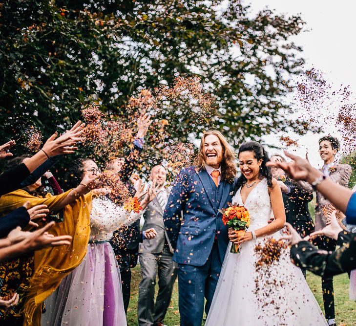 Autumnal Village Hall Budget Wedding With Bridesmaids In Tulle Skirts And Images By Beatrici Photography