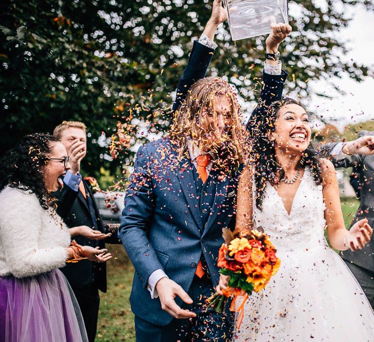 Autumnal Village Hall Budget Wedding With Bridesmaids In Tulle Skirts And Images By Beatrici Photography