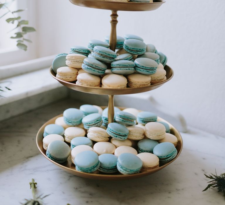 Blue & White Macaroons by Macaroom