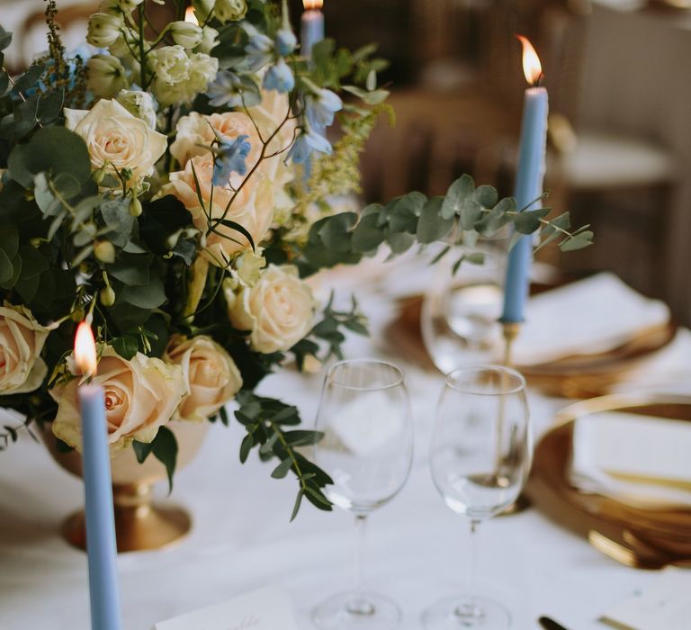 Gold Platter & Cutlery Place Setting