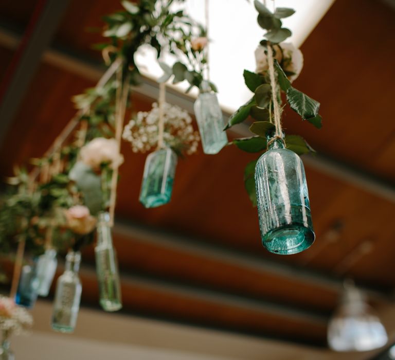 Hanging Bottles Wedding Decor