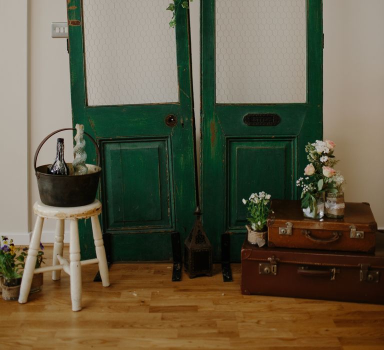 DIY Photobooth Backdrop With Vintage Wooden Doors