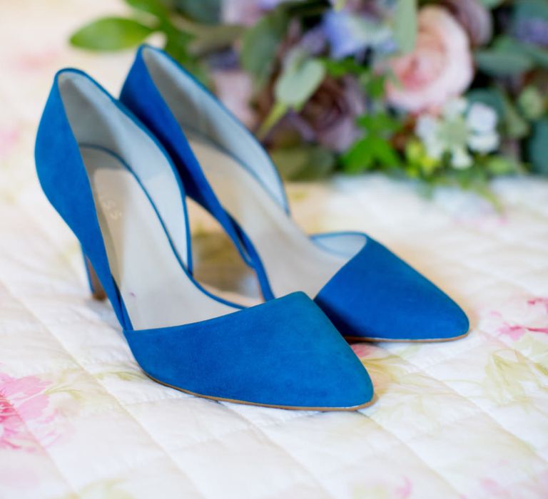 Cobalt Blue Suede Reiss Bridal Shoes