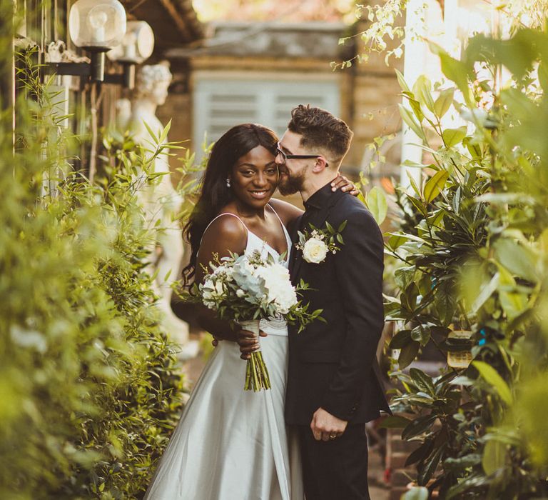 Stylish Bride & Groom in the Greenery