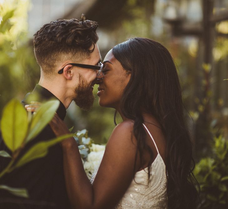 Stylish Bride & Groom in the Greenery