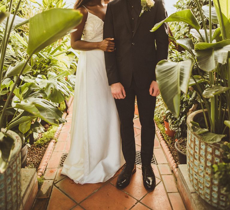 Stylish Bride & Groom in the Greenery