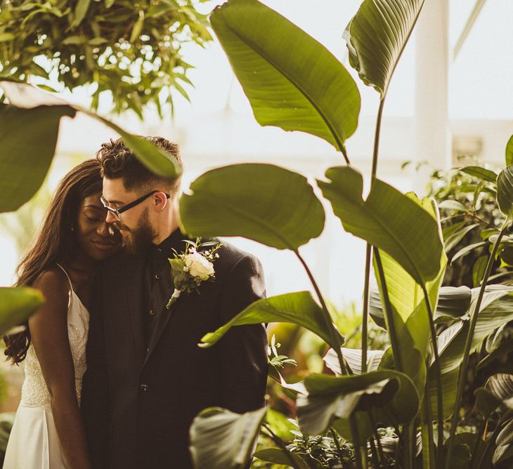 Bride & Groom in the Greenery