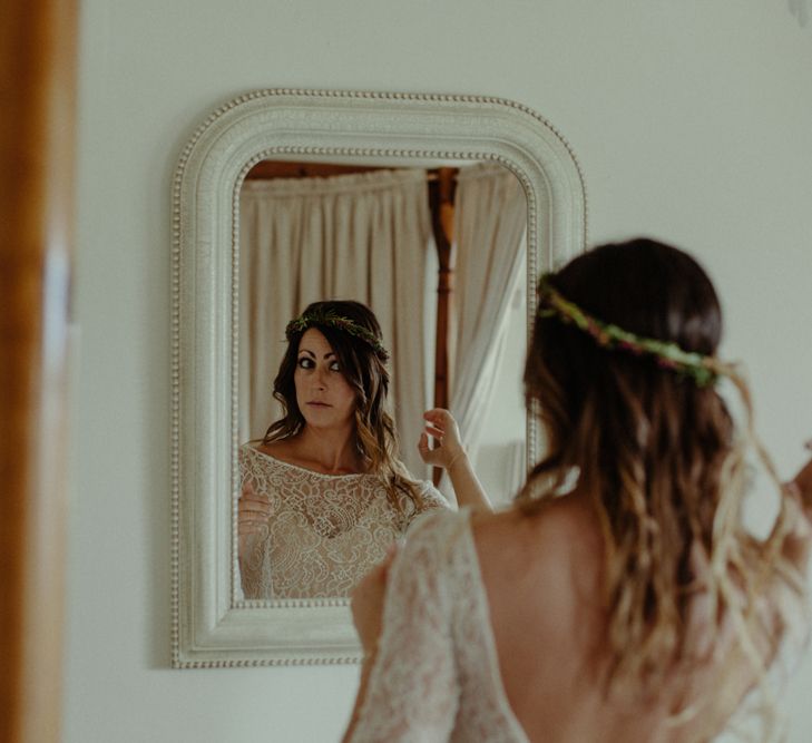 Bride in Sarah Seven Lace Wedding Dress | Isle of Sky Elopement Wedding | Wonderful & Strange Photography