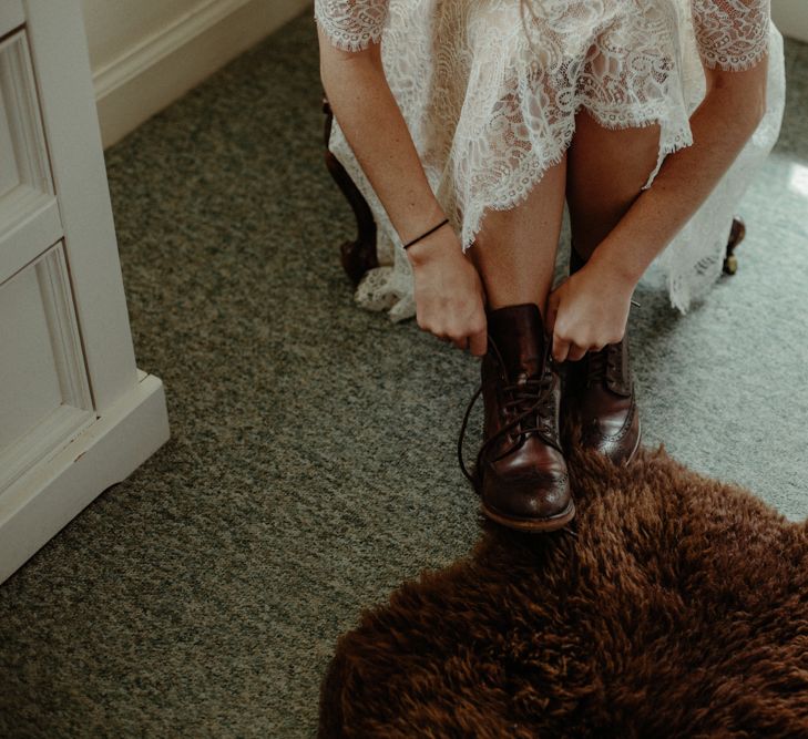 Bridal Boots | Isle of Sky Elopement Wedding | Wonderful & Strange Photography