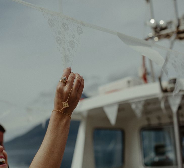 Lace Bunting | Bridal Jewellery | Isle of Sky Elopement Wedding | Wonderful & Strange Photography