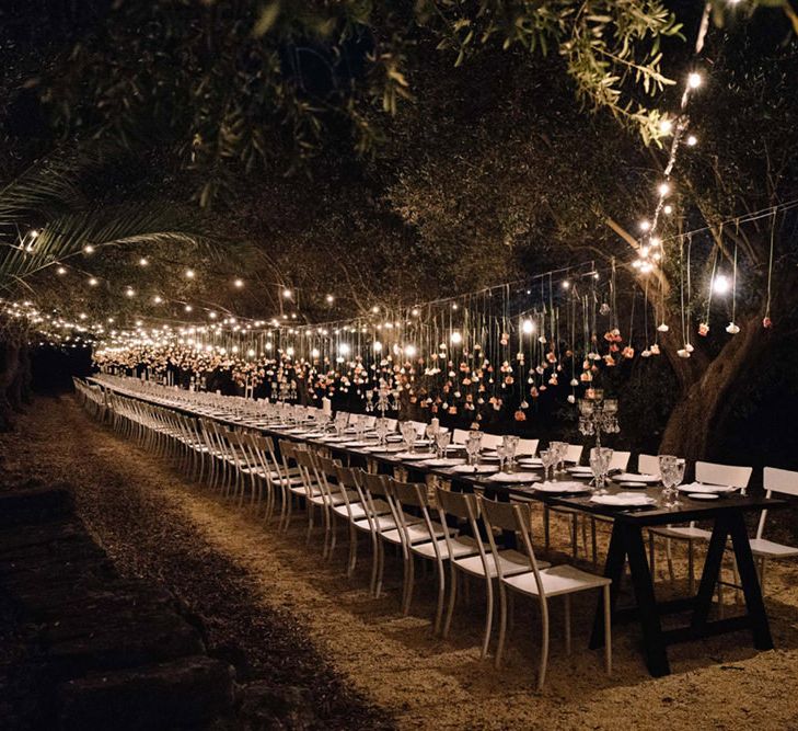 Festoon Lights For Outdoor Wedding Reception