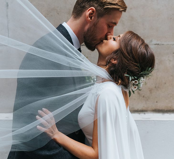 Devonshire Terrace For A Stylish Green &amp; White Wedding With Lots Of Foliage And Elegant Signage With Bride In Bespoke Pronovias And Images From Miss Gen