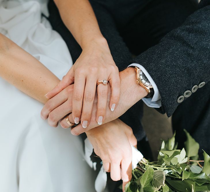 Devonshire Terrace For A Stylish Green &amp; White Wedding With Lots Of Foliage And Elegant Signage With Bride In Bespoke Pronovias And Images From Miss Gen