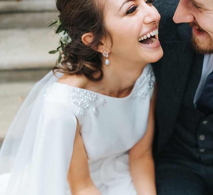 Devonshire Terrace For A Stylish Green &amp; White Wedding With Lots Of Foliage And Elegant Signage With Bride In Bespoke Pronovias And Images From Miss Gen