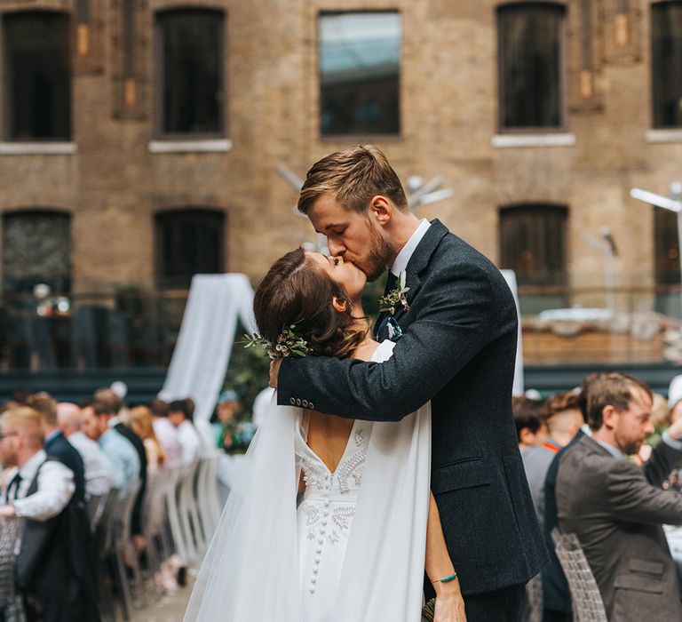 Devonshire Terrace For A Stylish Green &amp; White Wedding With Lots Of Foliage And Elegant Signage With Bride In Bespoke Pronovias And Images From Miss Gen