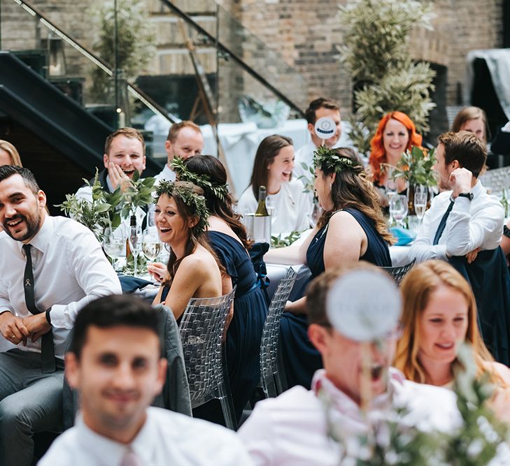 Devonshire Terrace For A Stylish Green &amp; White Wedding With Lots Of Foliage And Elegant Signage With Bride In Bespoke Pronovias And Images From Miss Gen