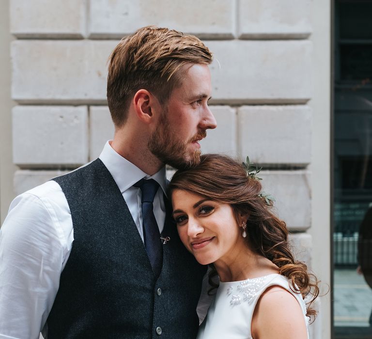 Devonshire Terrace For A Stylish Green &amp; White Wedding With Lots Of Foliage And Elegant Signage With Bride In Bespoke Pronovias And Images From Miss Gen