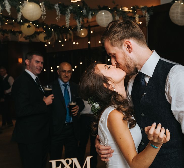 Devonshire Terrace For A Stylish Green &amp; White Wedding With Lots Of Foliage And Elegant Signage With Bride In Bespoke Pronovias And Images From Miss Gen