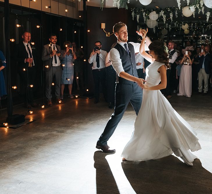 Devonshire Terrace For A Stylish Green &amp; White Wedding With Lots Of Foliage And Elegant Signage With Bride In Bespoke Pronovias And Images From Miss Gen