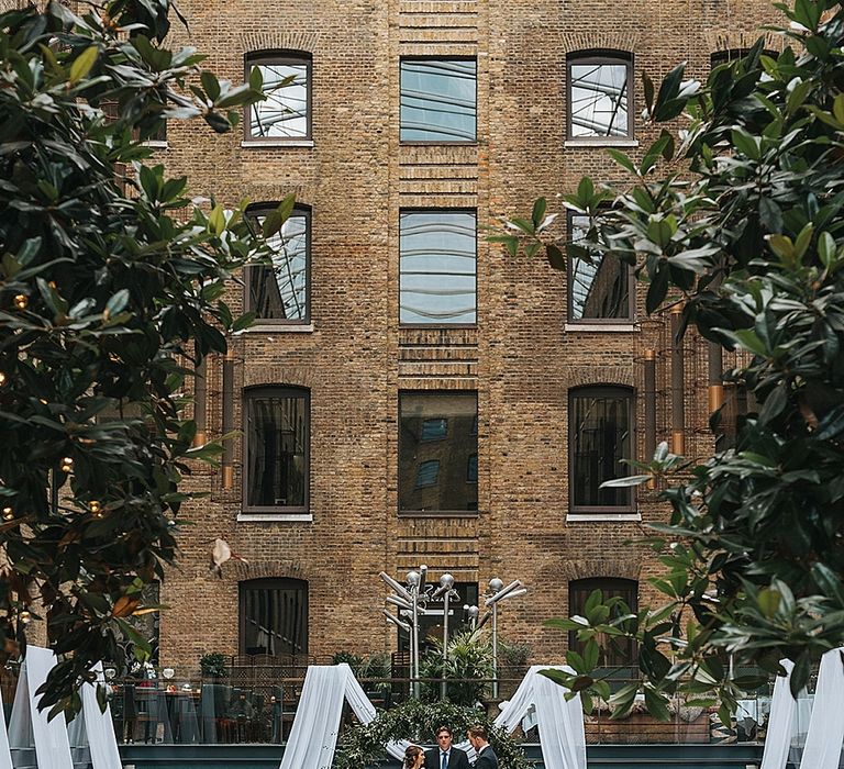 Devonshire Terrace For A Stylish Green &amp; White Wedding With Lots Of Foliage And Elegant Signage With Bride In Bespoke Pronovias And Images From Miss Gen