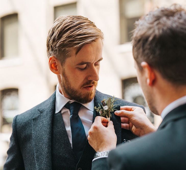 Devonshire Terrace For A Stylish Green &amp; White Wedding With Lots Of Foliage And Elegant Signage With Bride In Bespoke Pronovias And Images From Miss Gen