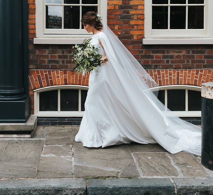 Devonshire Terrace For A Stylish Green &amp; White Wedding With Lots Of Foliage And Elegant Signage With Bride In Bespoke Pronovias And Images From Miss Gen