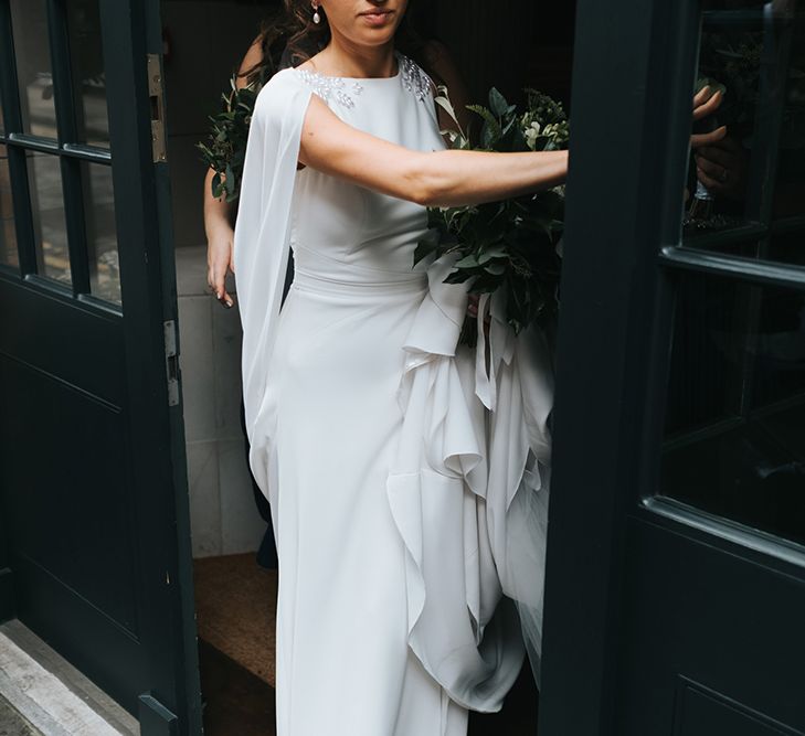 Devonshire Terrace For A Stylish Green &amp; White Wedding With Lots Of Foliage And Elegant Signage With Bride In Bespoke Pronovias And Images From Miss Gen