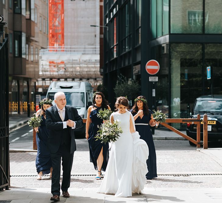 Devonshire Terrace For A Stylish Green &amp; White Wedding With Lots Of Foliage And Elegant Signage With Bride In Bespoke Pronovias And Images From Miss Gen