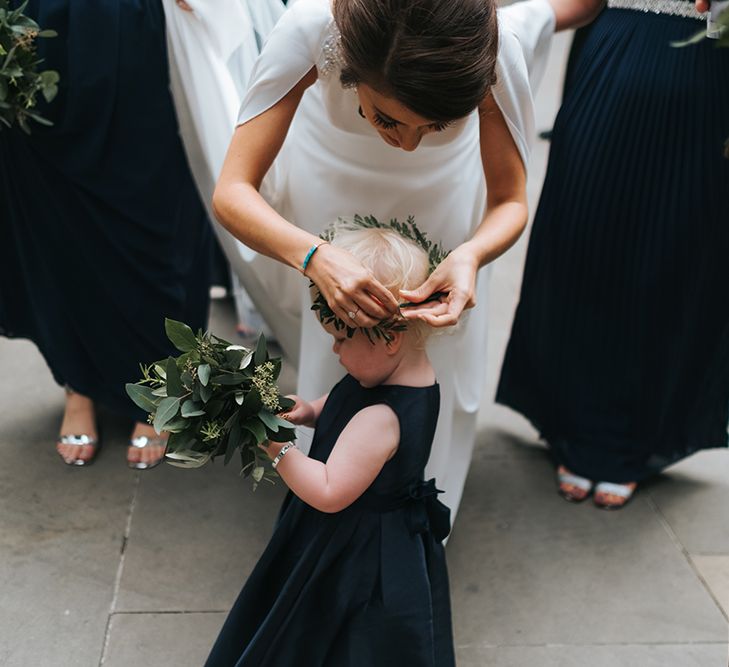 Devonshire Terrace For A Stylish Green &amp; White Wedding With Lots Of Foliage And Elegant Signage With Bride In Bespoke Pronovias And Images From Miss Gen