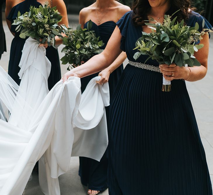 Devonshire Terrace For A Stylish Green &amp; White Wedding With Lots Of Foliage And Elegant Signage With Bride In Bespoke Pronovias And Images From Miss Gen