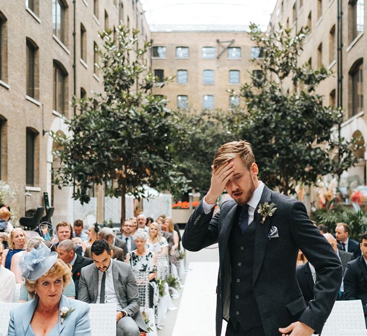 Devonshire Terrace For A Stylish Green &amp; White Wedding With Lots Of Foliage And Elegant Signage With Bride In Bespoke Pronovias And Images From Miss Gen