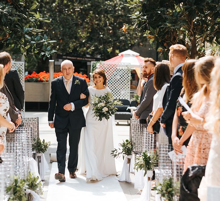 Devonshire Terrace For A Stylish Green &amp; White Wedding With Lots Of Foliage And Elegant Signage With Bride In Bespoke Pronovias And Images From Miss Gen