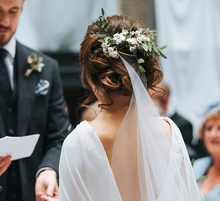 Devonshire Terrace For A Stylish Green &amp; White Wedding With Lots Of Foliage And Elegant Signage With Bride In Bespoke Pronovias And Images From Miss Gen