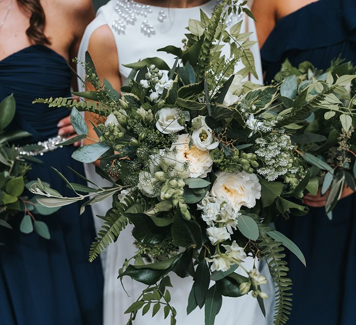 Devonshire Terrace For A Stylish Green &amp; White Wedding With Lots Of Foliage And Elegant Signage With Bride In Bespoke Pronovias And Images From Miss Gen