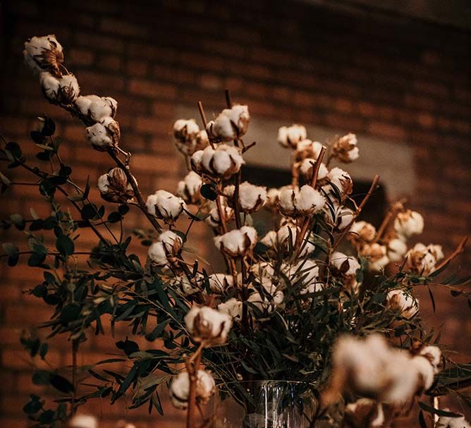 Cotton Buds Wedding Flowers | Industrial Wedding Inspiration at Victoria Warehouse in Manchester | Planning & Styling by The Urban Wedding Company | 2 Ducks Galleries