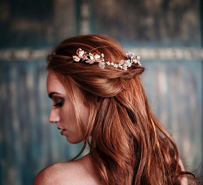 Stylish Bride | Half Up Half Down Bridal Hair Style | Industrial Wedding Inspiration at Victoria Warehouse in Manchester | Planning & Styling by The Urban Wedding Company | 2 Ducks Galleries