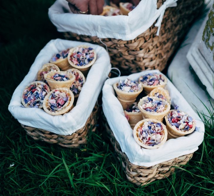 Confetti Cones | Outdoor Ceremony & Rustic Wedding at Patricks Barn, Sussex | Dale Weeks Photography | Love Filmed