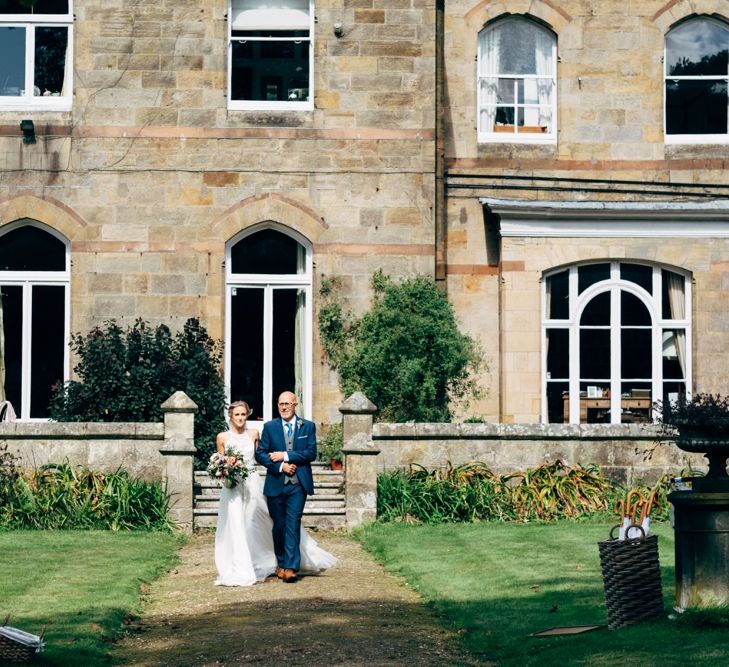 Bridal Entrance Watters Peyton Top & Gracia Skirt Bridal Separates | Outdoor Ceremony & Rustic Wedding at Patricks Barn, Sussex | Dale Weeks Photography | Love Filmed