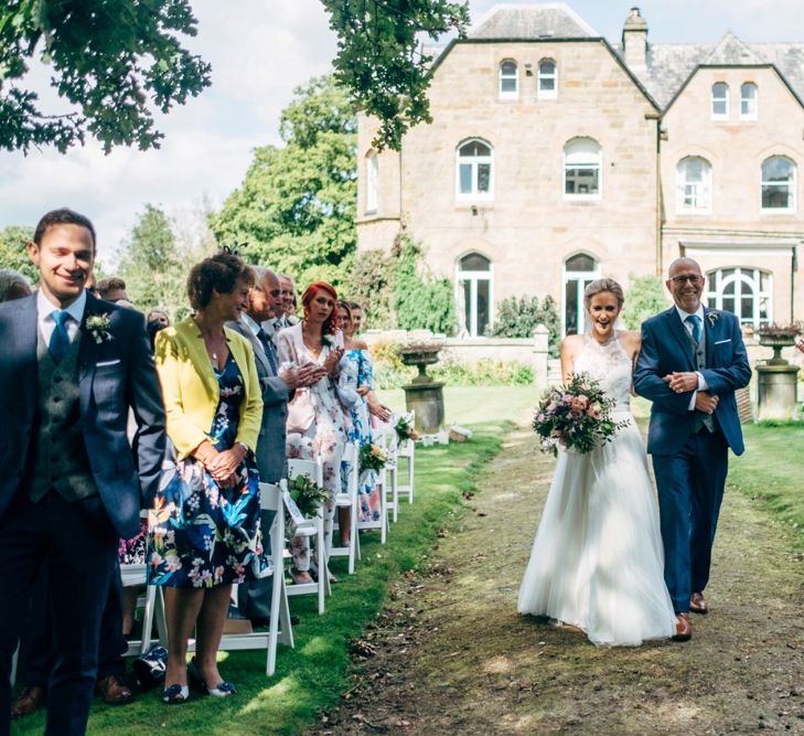 Bridal Entrance Watters Peyton Top & Gracia Skirt Bridal Separates | Outdoor Ceremony & Rustic Wedding at Patricks Barn, Sussex | Dale Weeks Photography | Love Filmed