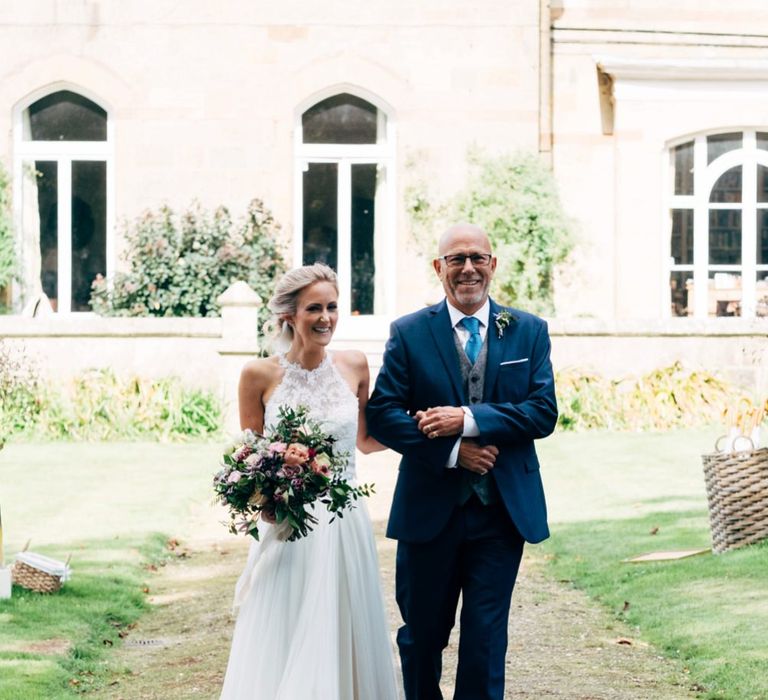 Bridal Entrance Watters Peyton Top & Gracia Skirt Bridal Separates | Outdoor Ceremony & Rustic Wedding at Patricks Barn, Sussex | Dale Weeks Photography | Love Filmed