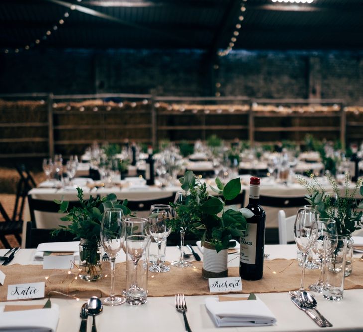 Table Scape & Centrepiece | Outdoor Ceremony & Rustic Wedding at Patricks Barn, Sussex | Dale Weeks Photography | Love Filmed