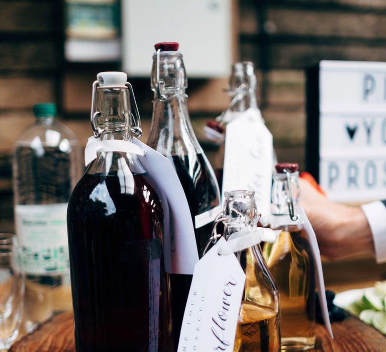 Pimp Your Prosecco Station | Outdoor Ceremony & Rustic Wedding at Patricks Barn, Sussex | Dale Weeks Photography | Love Filmed