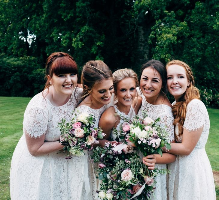 Bride in Watters Peyton Top & Gracia Skirt Bridal Separates | White Marks and Spencer Bridesmaid Dressed | Outdoor Ceremony & Rustic Wedding at Patricks Barn, Sussex | Dale Weeks Photography | Love Filmed